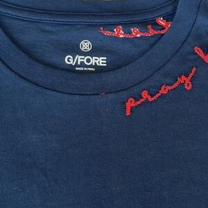 NWTxG/FORE Navy Tee with Red Script Embroidery